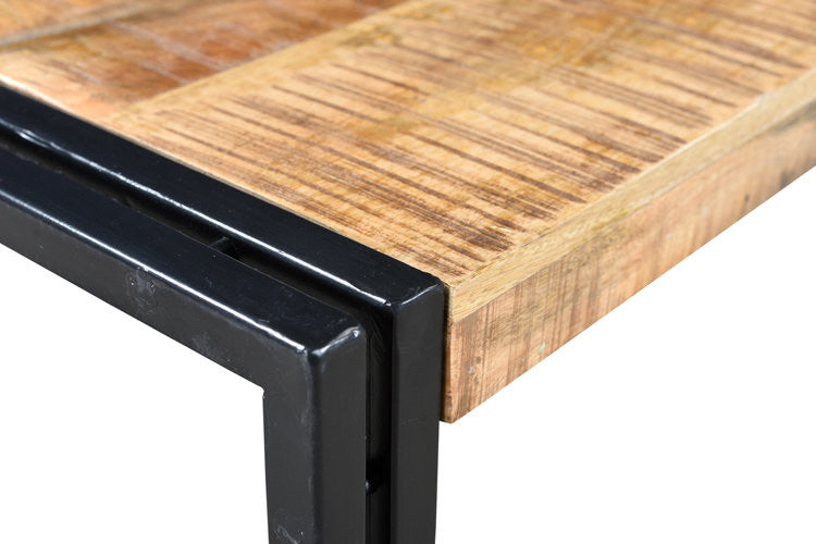 Timbergirl Reclaimed Mango wood Bench, 50" Wooden Bench With Iron Legs