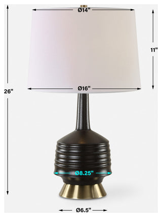 Uttermost Foster Black Glaze Table Lamp