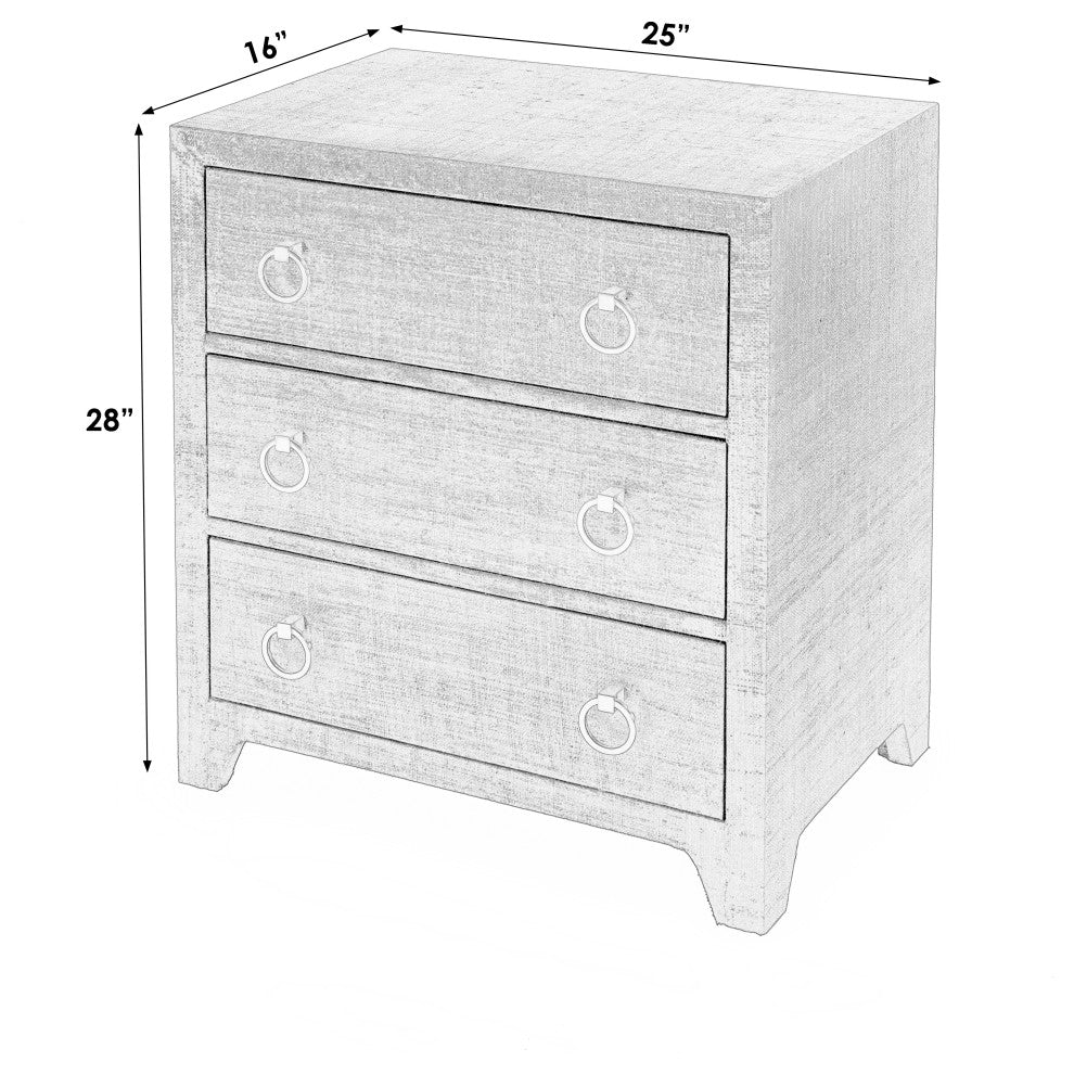 Butler Specialty Company, Bar Harbor Charcoal Raffia 3 Drawer Chest, Charcoal