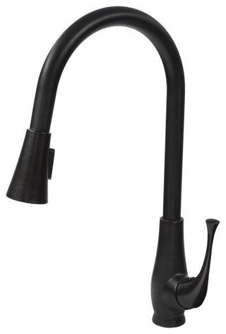 Novatto NKF-H24ORB Oil Rubbed Bronze Single Lever Pull Down Kitchen Faucet