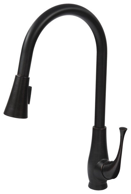 Novatto NKF-H24ORB Oil Rubbed Bronze Single Lever Pull Down Kitchen Faucet