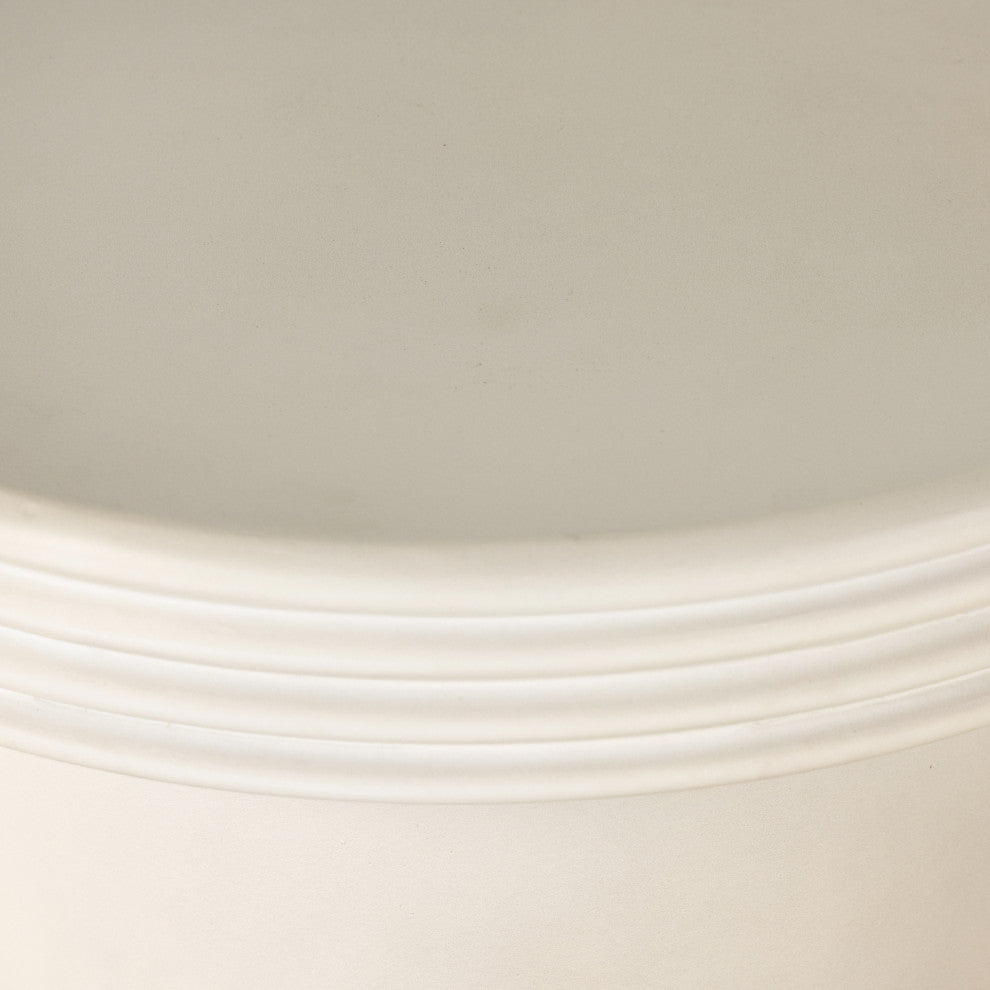 Grecia Outdoor End Table-Large-White