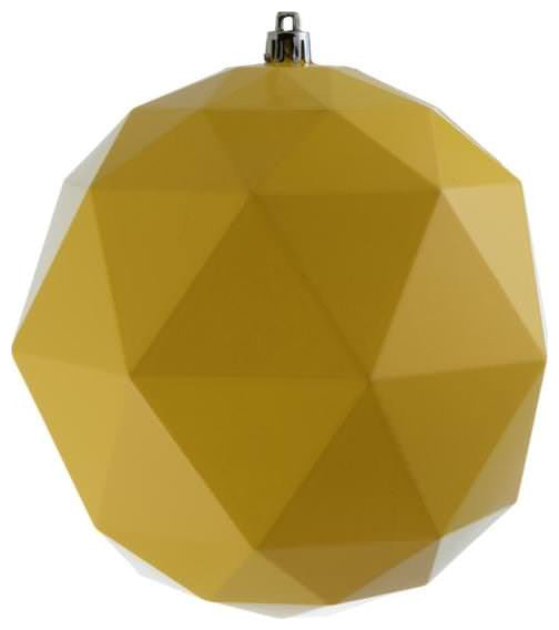 Vickerman M177378Ds 4.75" Yellow Shiny Geometric Ball Ornament, 4 Per Bag