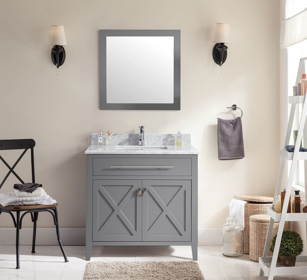 Wimbledon Vanity, Gray, 36"