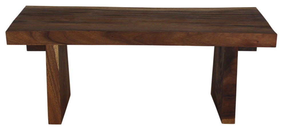 Haussmann Wood Natural Edge Bench 48 in x 18 x 18 in H KD Walnut Oil