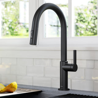 Oletto Pull-Down 1-Hole Kitchen Faucet, Matte Black, Model Kpf-2820mb