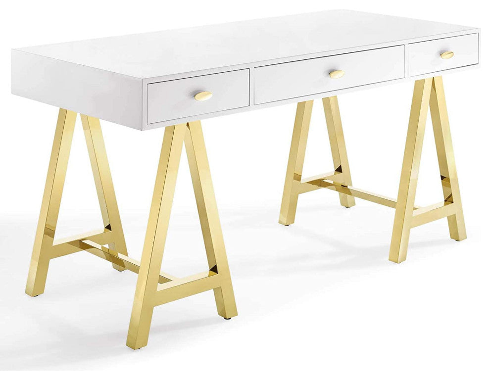 Jettison Office Desk - Gold White