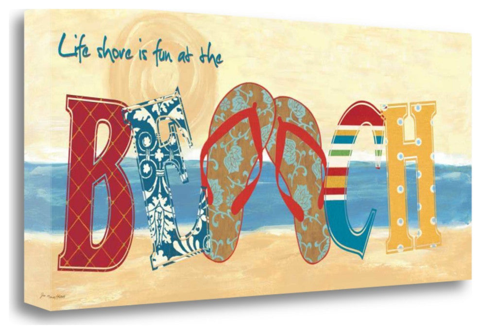 36" Nautical Beach Theme Print on Gallery Wrap Canvas Wall Art