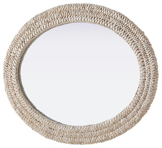 Home Living Oval Cornhusk Mirror 27x36, Linen White