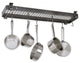 Handcrafted 36" Narrow Flush Mounted Ceiling Rack w 12 Hooks Hammered Steel