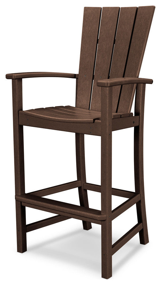 Polywood Quattro Adirondack Bar Chair, Mahogany