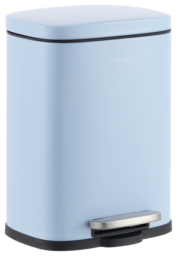 Connor 13-Gallon Trash Can With Soft-Close Lid and Mini Trash Can, Sky Blue
