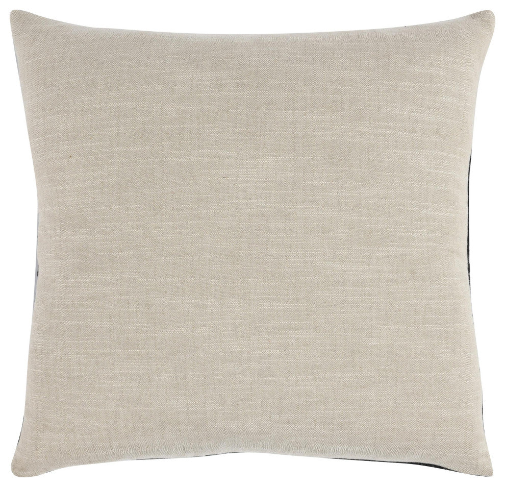 Hannah 100% Cotton 22" Throw Pillow, Navy Blue