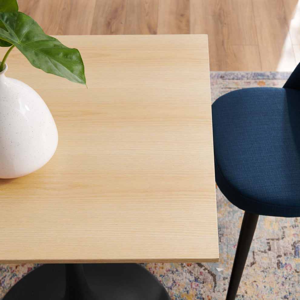 Lippa 28" Wood Square Dining Table EEI-4865-BLK-NAT