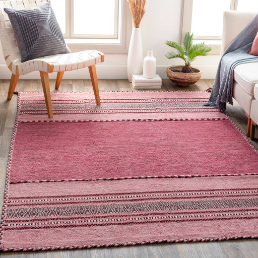 Surya Trenza TRZ-3005 4'x6' Rug, Pale Pink/Bright Pink/Blush/White/Rose/Brown