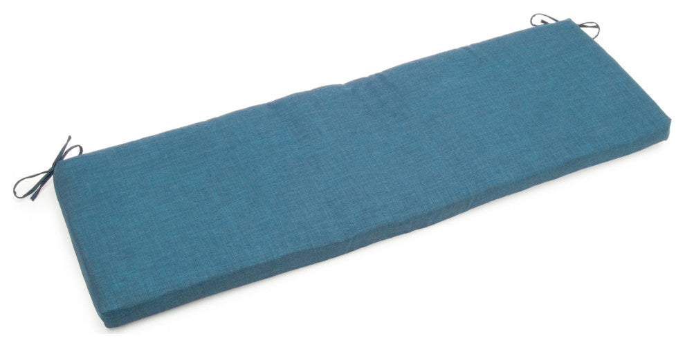 63"X19" Solid Outdoor Spun Polyester Bench Cushion, Sea Blue