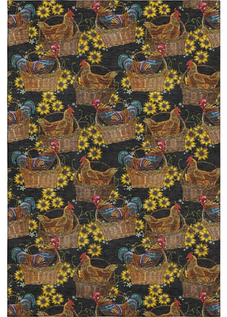 Addison Premium Washable Mayfield AMF157 black 3' x 5' Rug