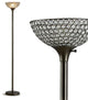 HOMEGLAM Lucie 71-inch Crystal Shade Torchiere Floor Lamp, Dark Bronze