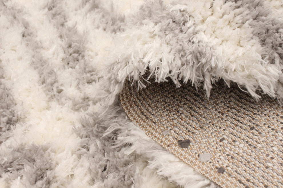 eCarpetGallery Shag Area Rug, Ivory, 6'7" x 9'6"
