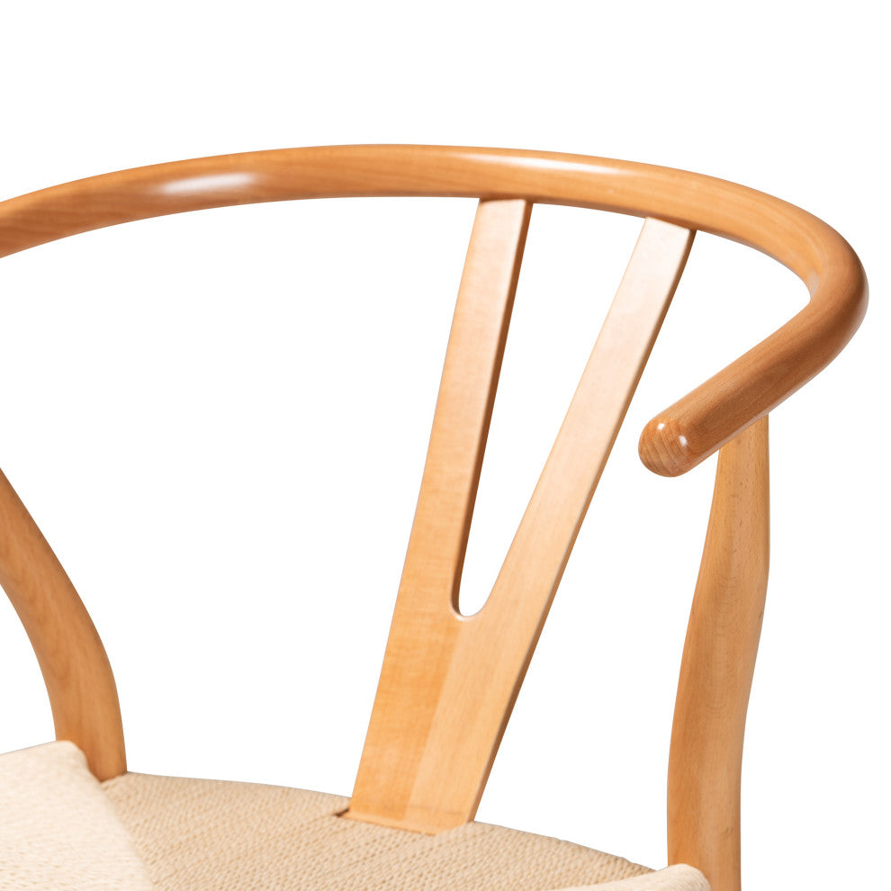 Meike Modern Collection, Set of 2, Beige/Oak Brown, Bar Stool