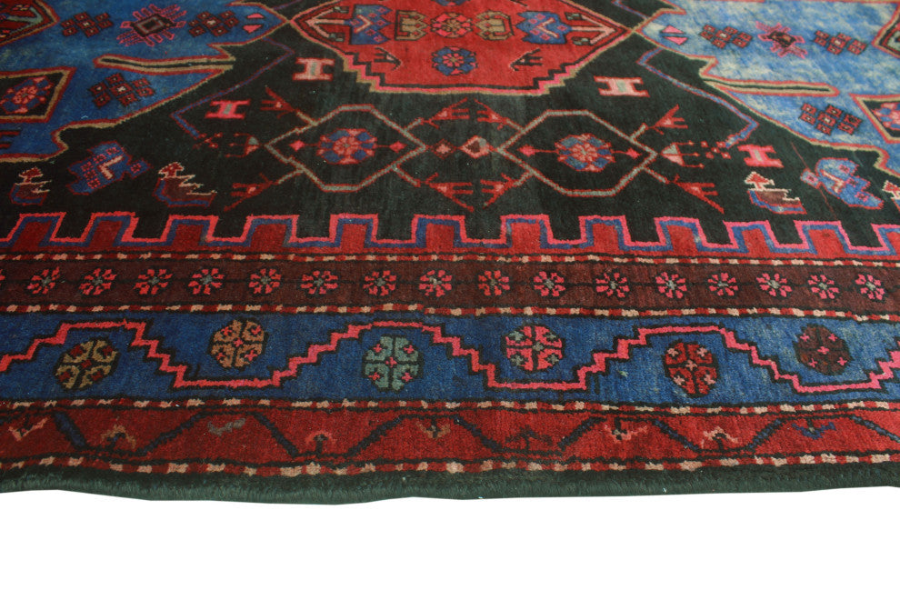 Fine Vintage Distressed Kora Charcoal/Rust Runner, 4'7x13'0