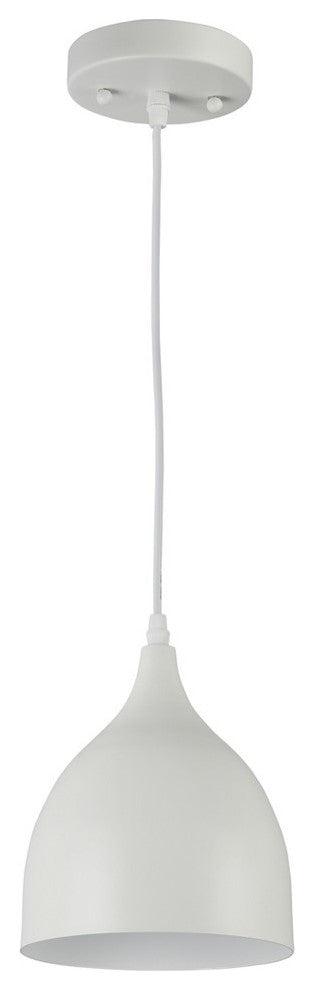 Chloe Lighting Walter Industrial Style 1-Light Ceiling Pendant, 7", Matt White