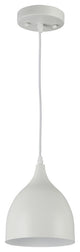 Chloe Lighting Walter Industrial Style 1-Light Ceiling Pendant, 7", Matt White