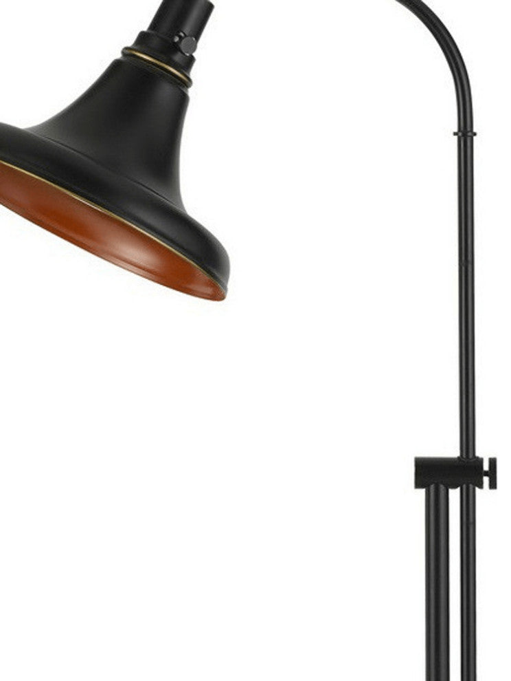 58" Bronze Adjustable Traditional Shaped Floor Lamp With Bronze Dome Shade