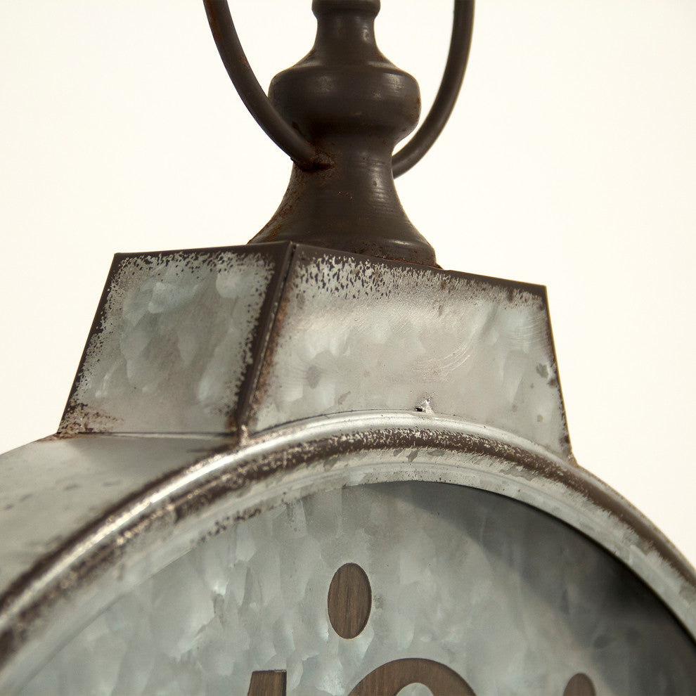 Retro Circular Distressed Metal Clock