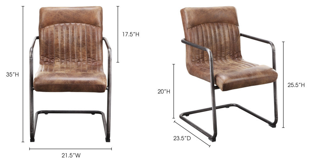 Industrial Ansel Arm Chair Light Brown - M2 - Brown