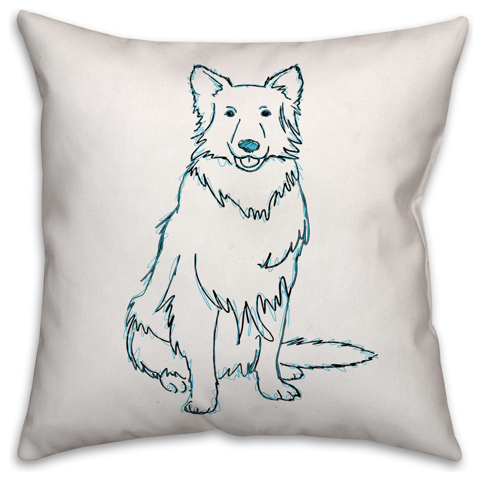 Shaggy Dog Blue 18x18 Spun Poly Pillow