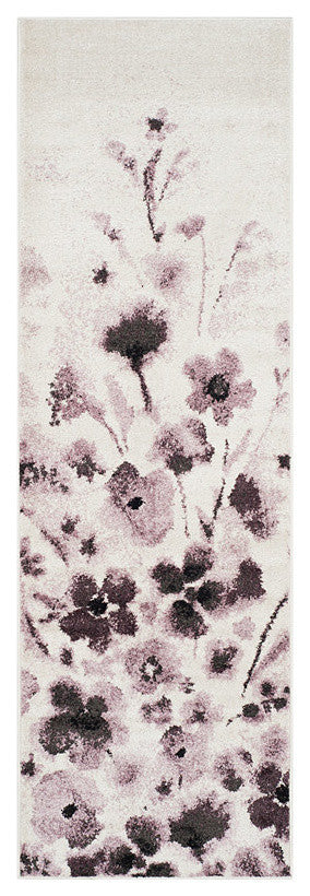 Safavieh Adirondack Adr127L Solid Color Rug, Ivory/Purple, 2'6" X 8'0"