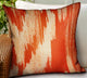 Plutus Tangelo Avalanche Orange Ikat Luxury Outdoor/Indoor Throw Pillow, 16"x16"