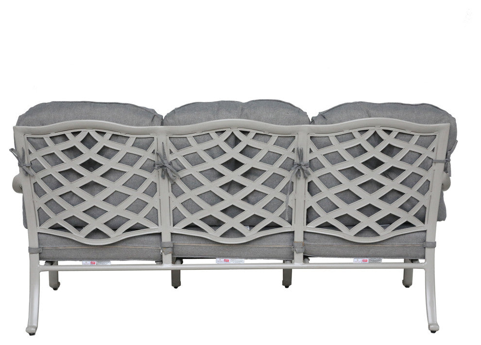 Venice Aluminum 3-Seater Sofa, Ashen Wheat/Basalt