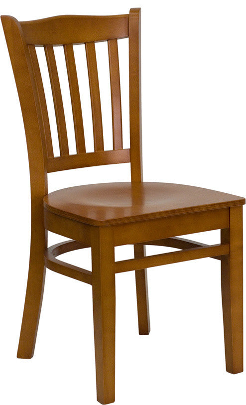 Dyersburg Wood Chair Vertical Slat Back Cherry Wood Seat