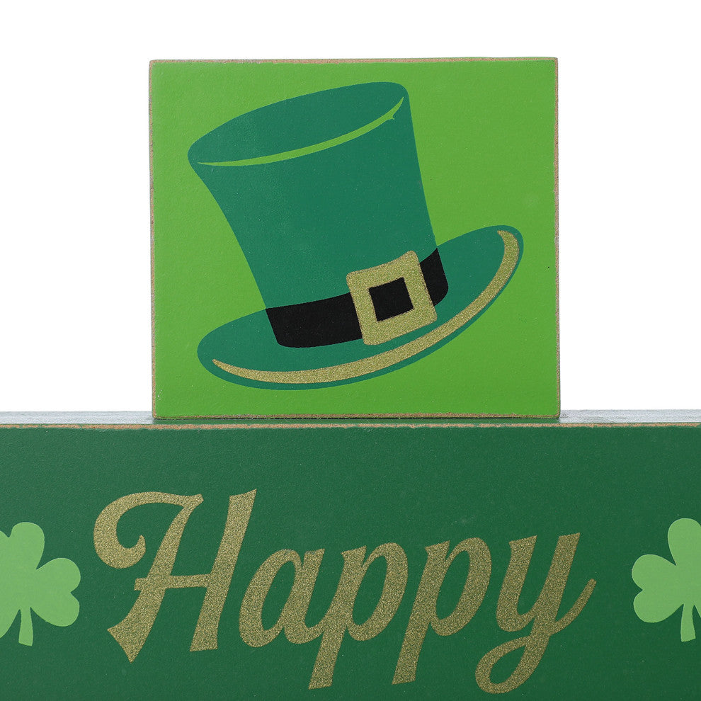 9.5" St. Patrick's Wooden Block Table Sign