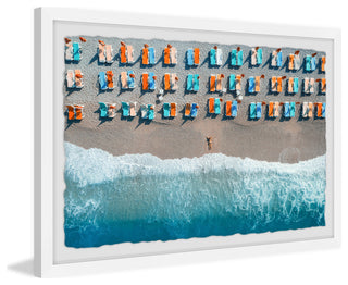 "Alone on an Empty Beach" Framed Painting Print, 18x12