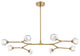 8 Light Pendant, Gold