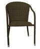 Terrace Mates All-Weather Wicker Stacking Arm Chair Coffee Finish Set of 2