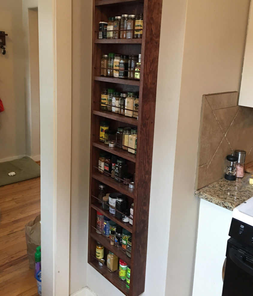 Citrus Unfinished On the Wall Spice Rack 55"h x 14"w x 2.5"d