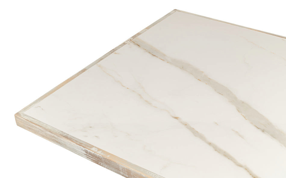 Small 81" Trestle Dining Table Gray Gloss Top