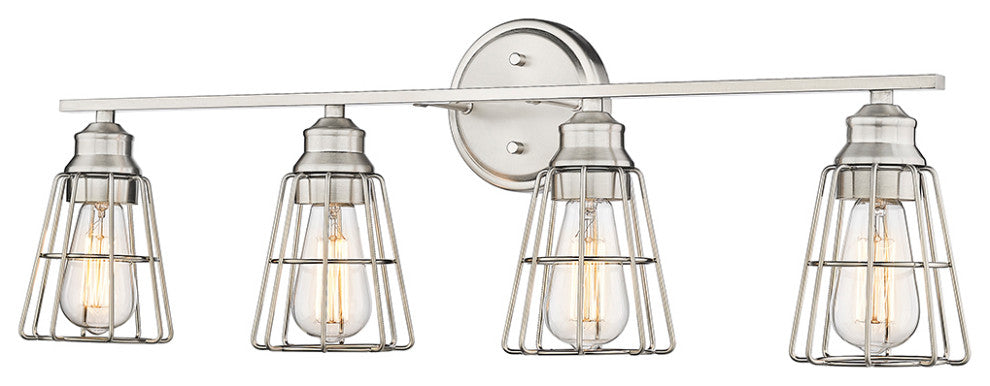4 Light 32" Brushed Nickel Vanity Light