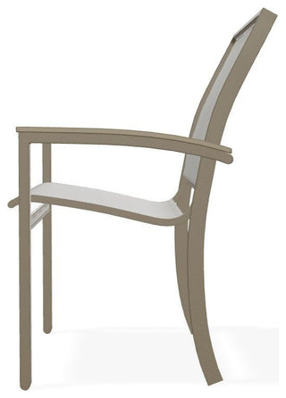 Bazza Sling Stackable Outdoor Dining Chair, Augustine Oyster/Beachwood