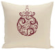 Fancy-Bulb, Decorative Holiday Print Pillow, Ivory And Cream, 16"x16"