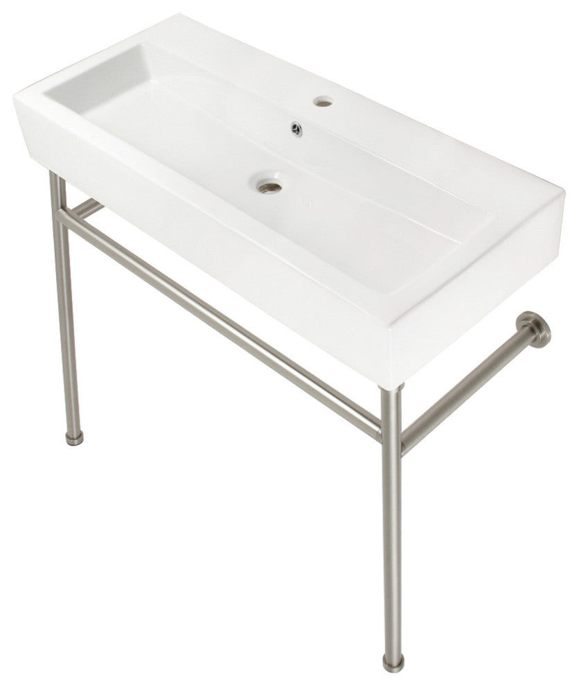 Fauceture VPB39178ST 39" Porcelain Console Sink, Legs, Single-Hole