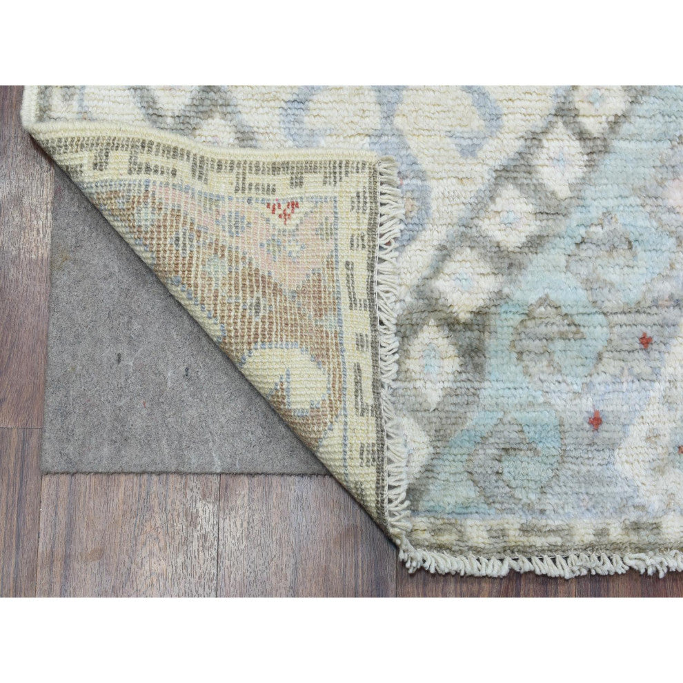 Colorful Anatolian Village Inspired Soft Wool Hand Knotted Rug, 4'0"x6'1"