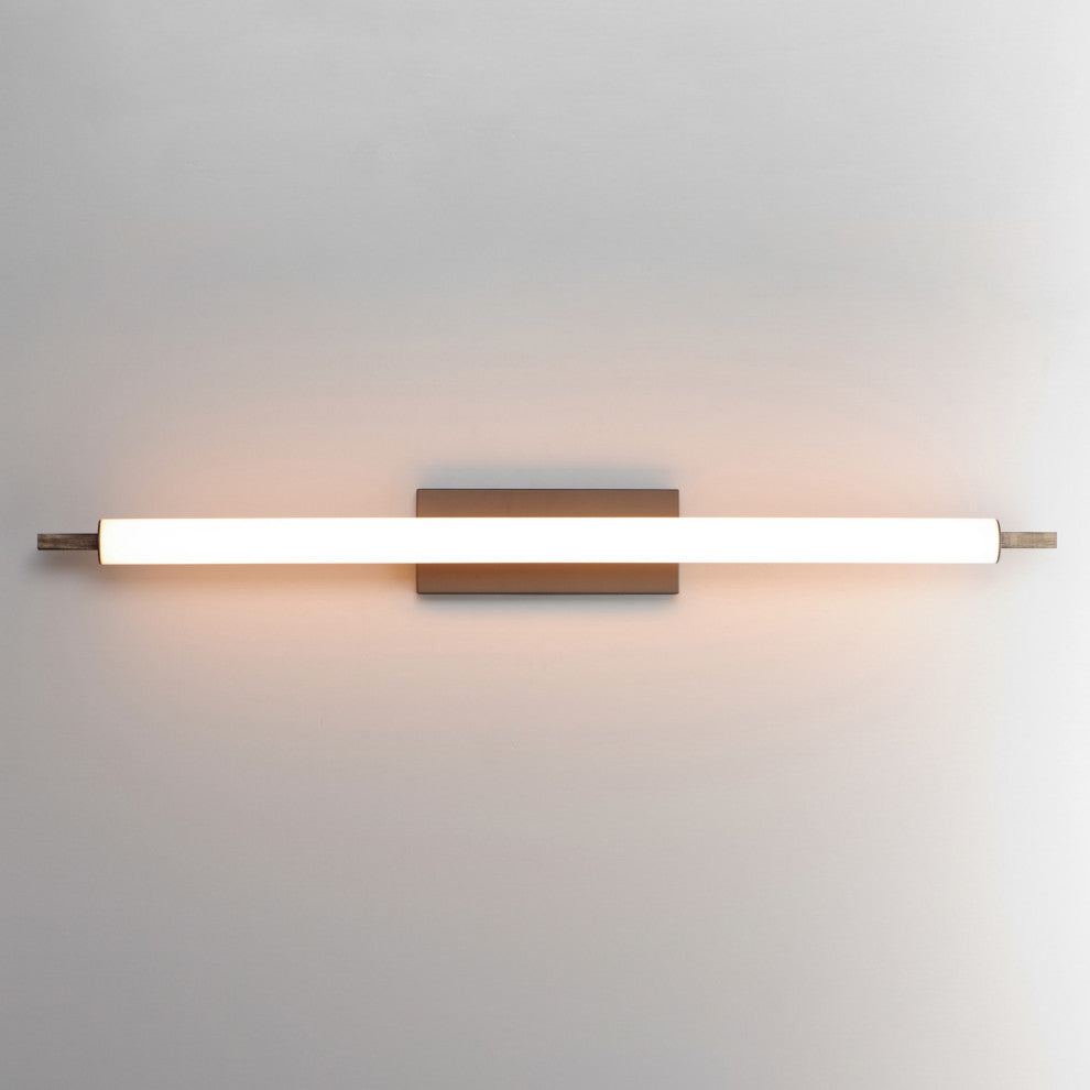 ET2 E24938 Joist 5" Tall LED Wall Sconce - White Alabaster / Natural Aged Brass