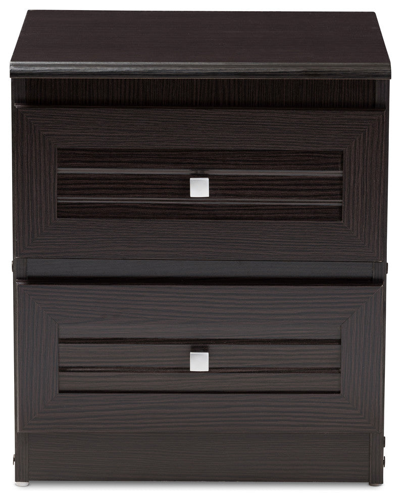 Carine Modern and Contemporary Wenge Brown Finished 2-Drawer Nightstand