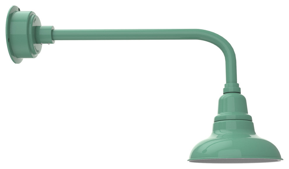 8in. Jade Gooseneck Barn Light with Traditional Arm