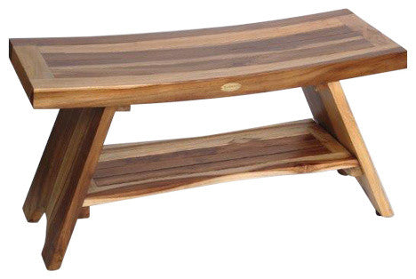 EcoDecors EarthyTeak Serenity Style Shower Bench, 35"